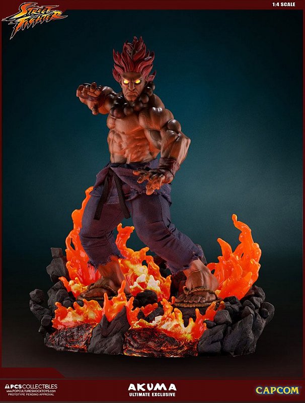 Street Fighter Mixed Media Statue 1/4 Akuma Ultimate Exclusive 58 cm  Cartoon Doll Toys